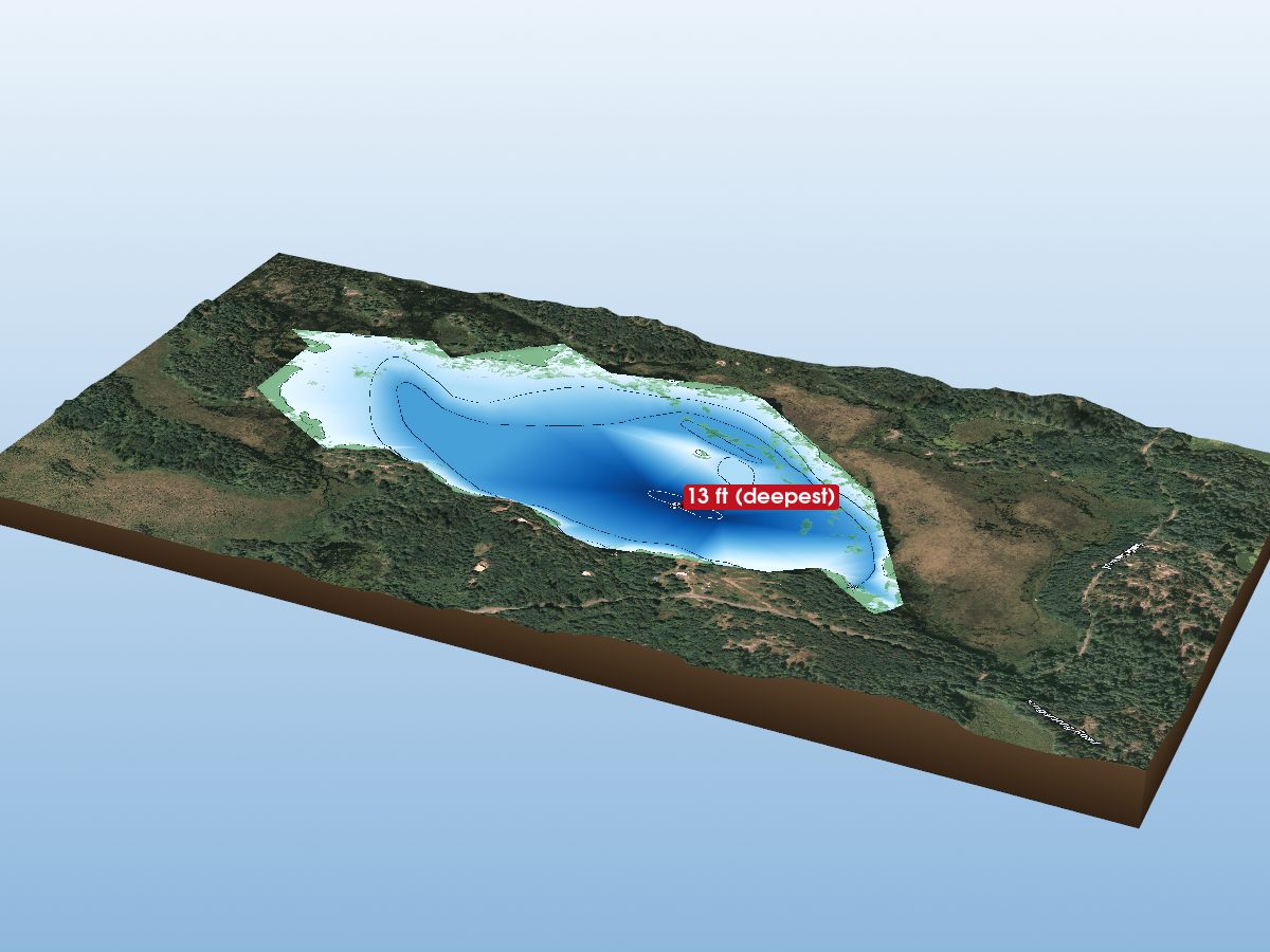 Depth map of Sandy Lake