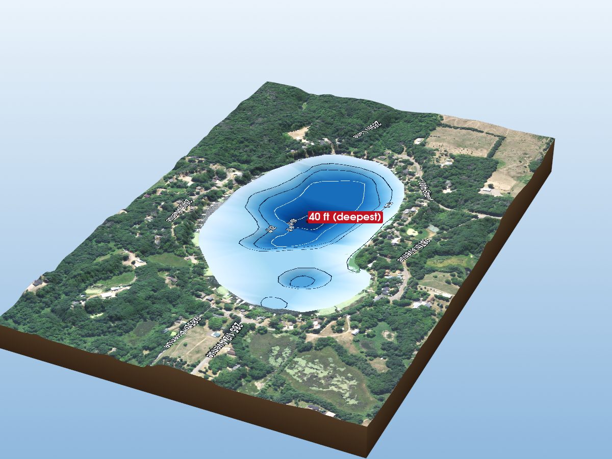 Depth map of Sandy Lake