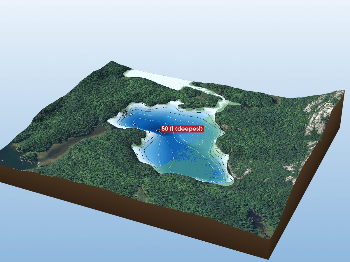 Depth map of Sandy Lake