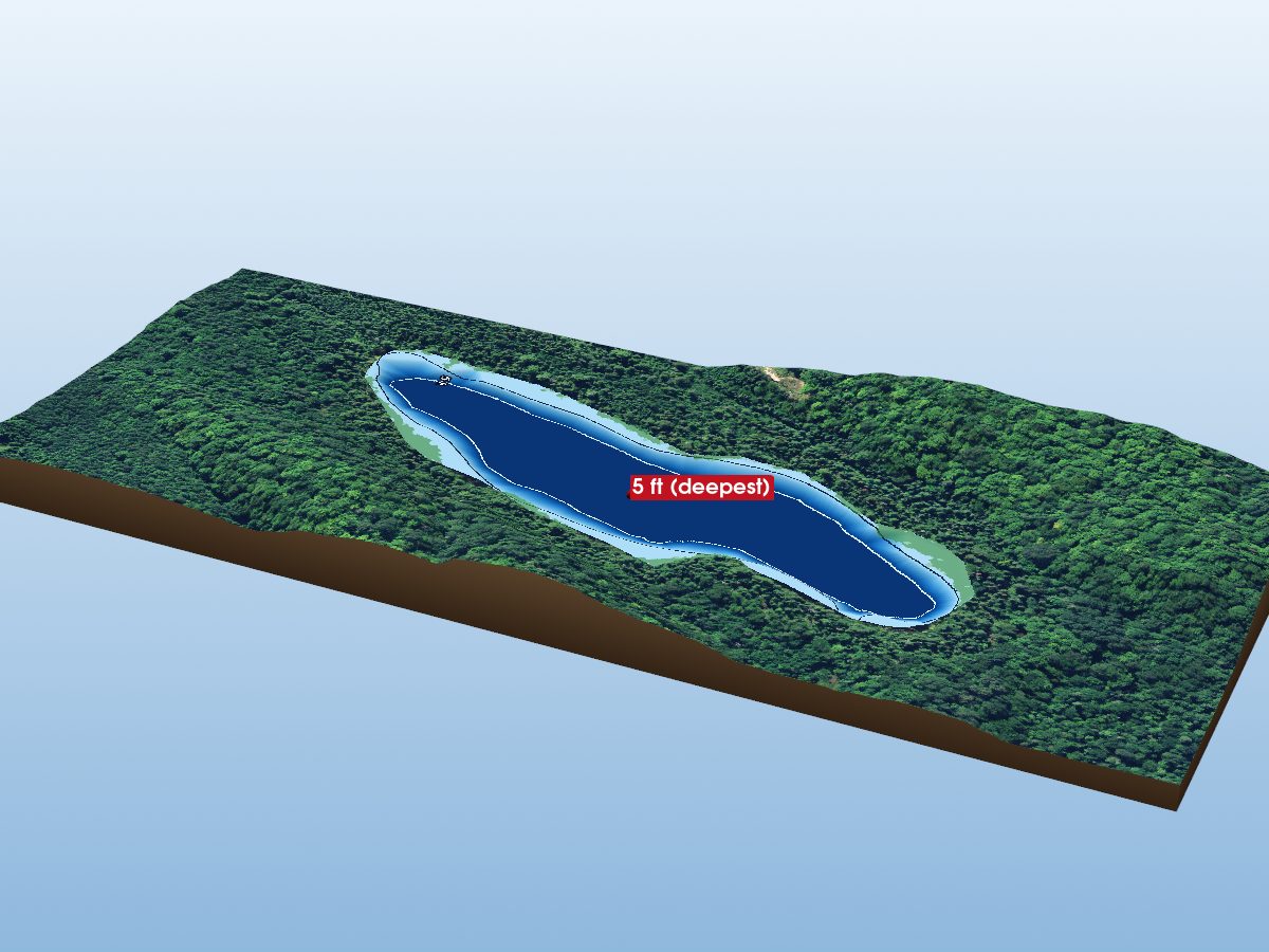 Depth map of Saranack Lake