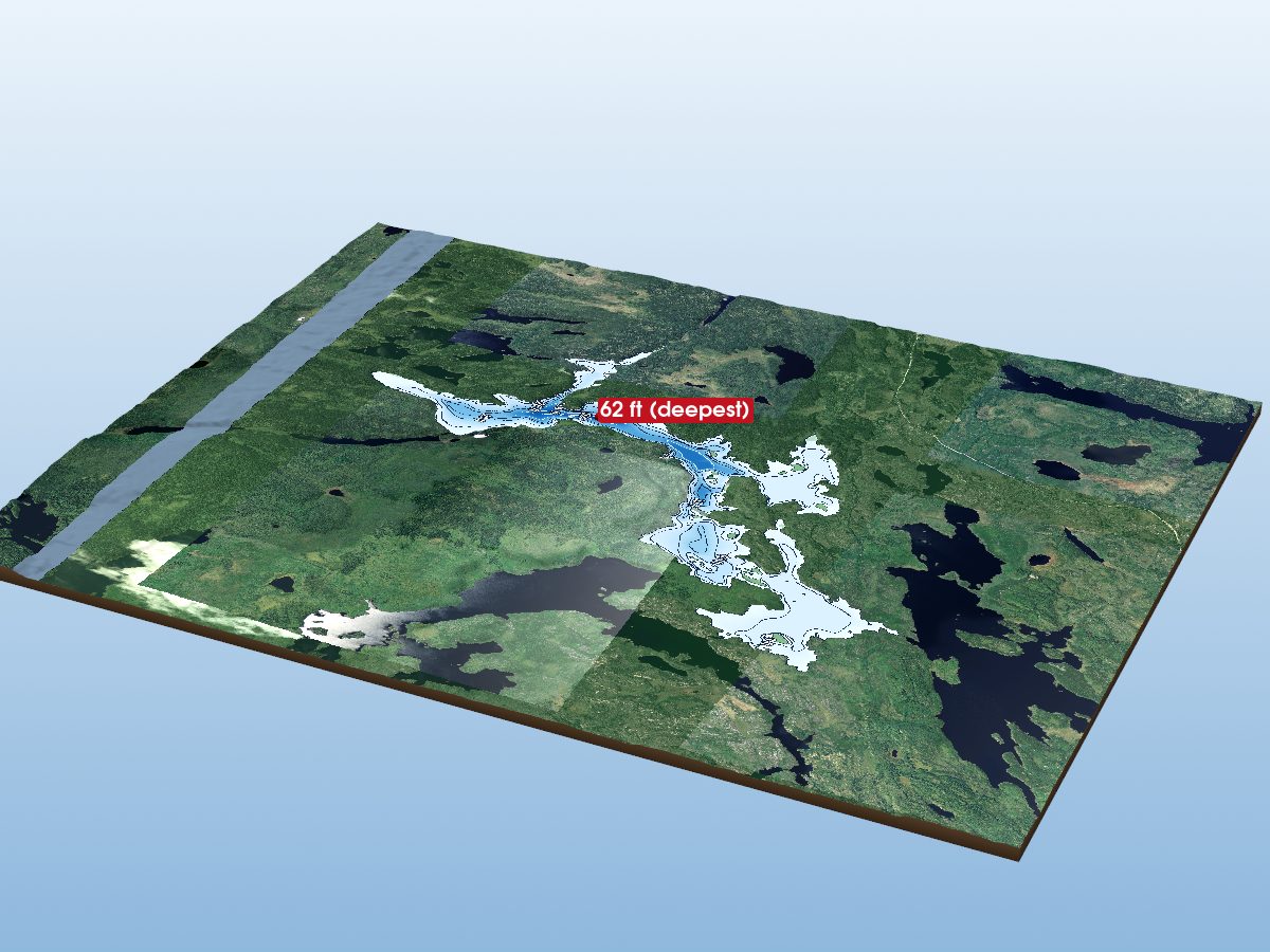 Depth map of Sassenach Lake