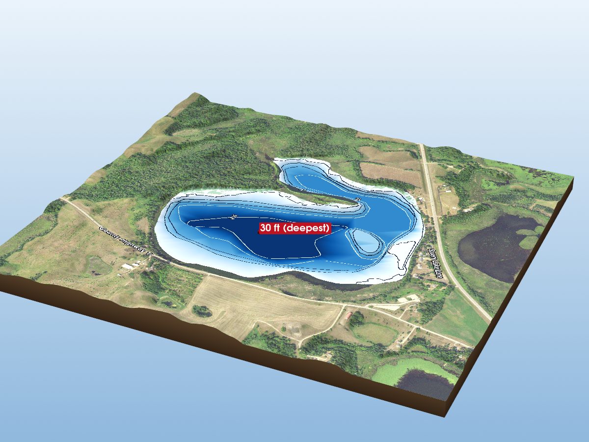 Depth map of Sauer Lake