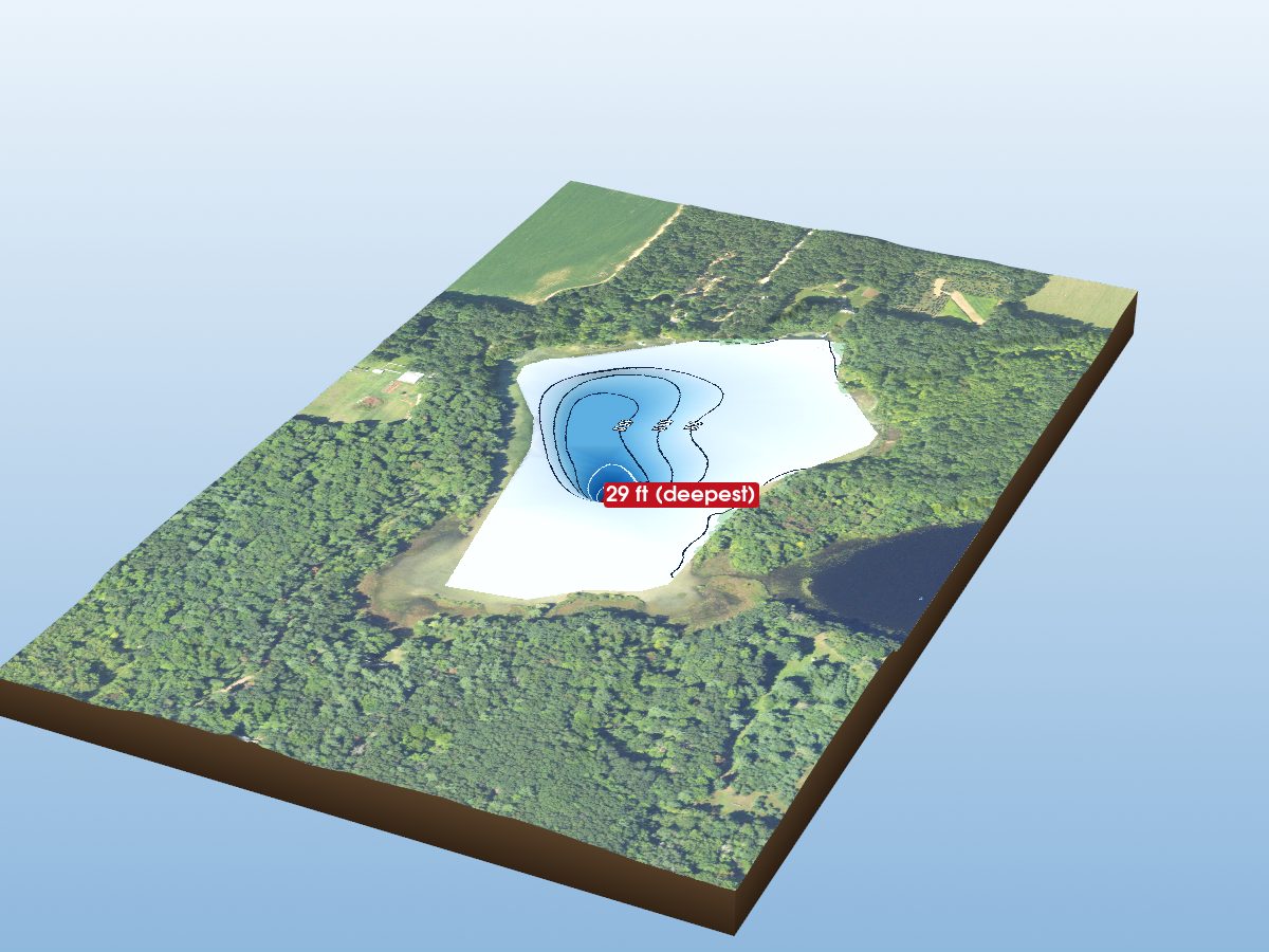 Depth map of Saugage Lake