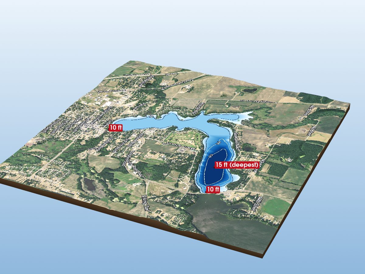 Depth map of Sauk Lake (Southwest Bay)