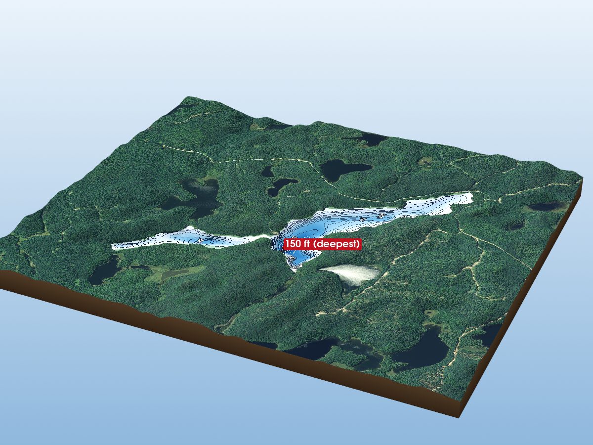 Depth map of Saunders Lake