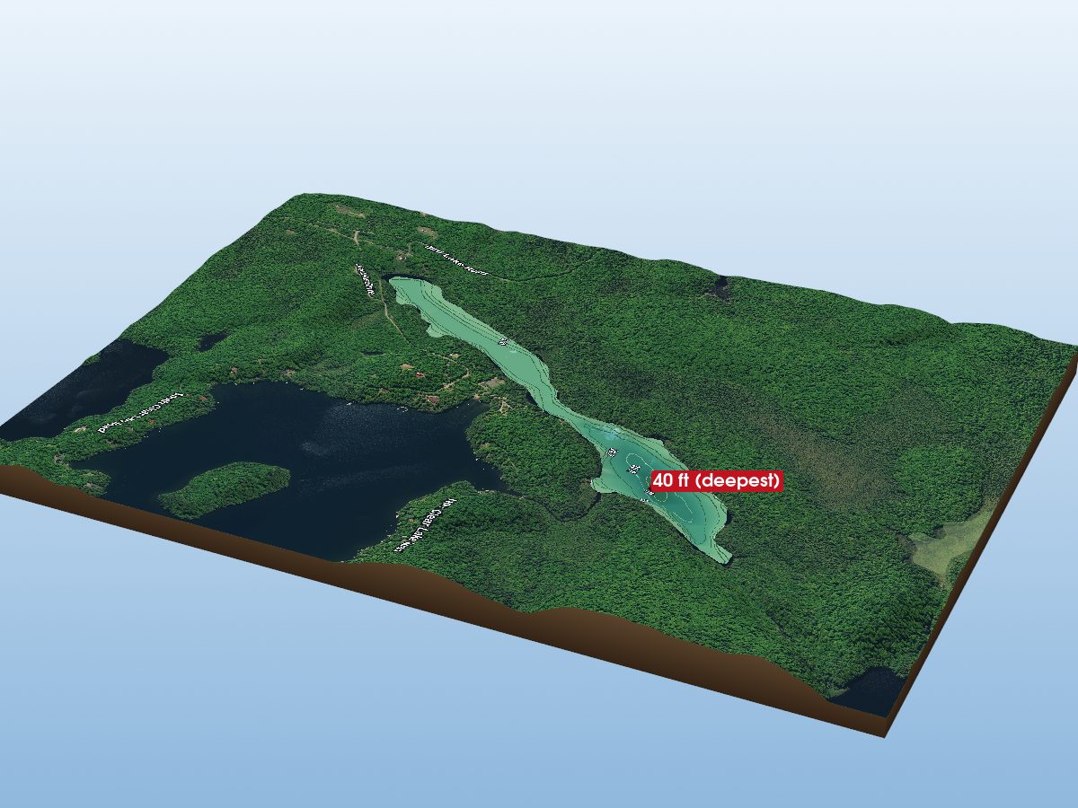 Depth map of Saw Lake