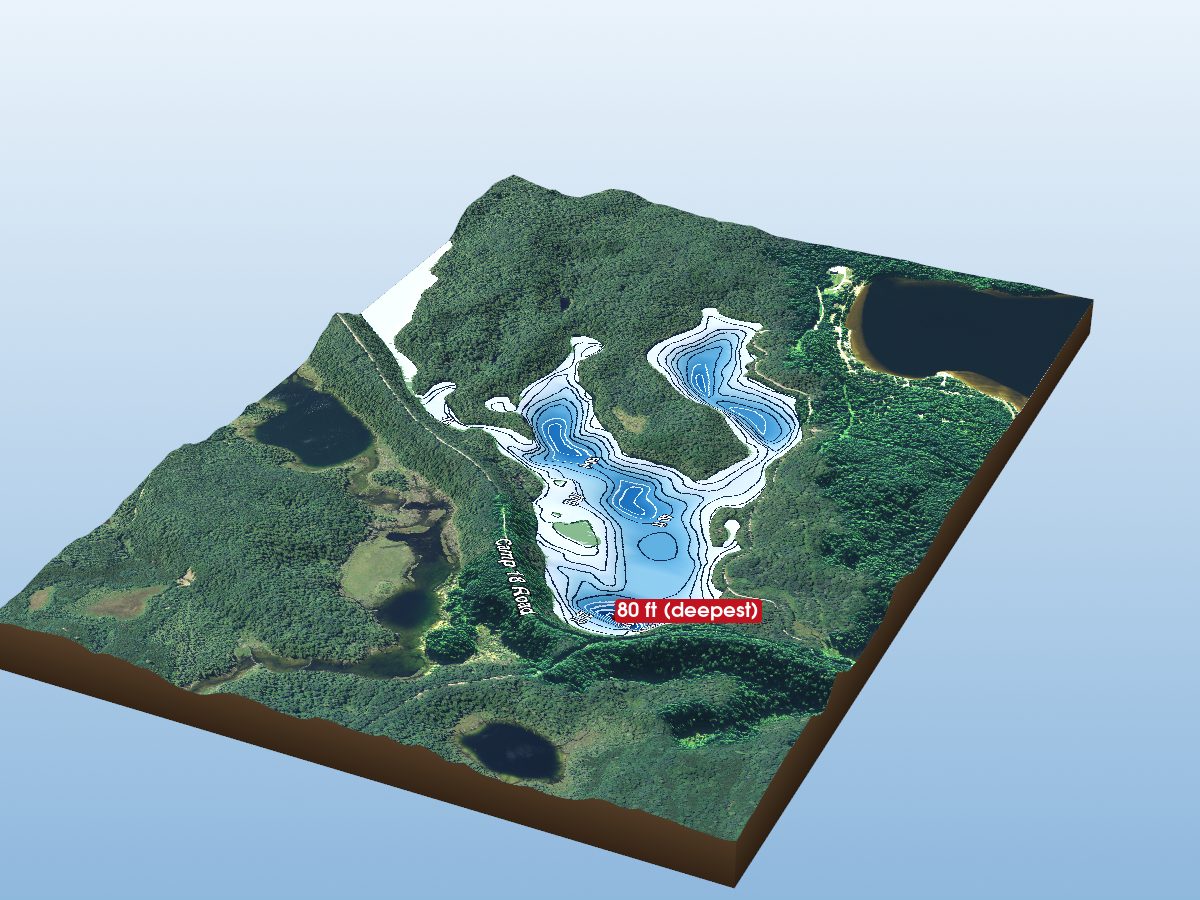 Depth map of Saw Lake