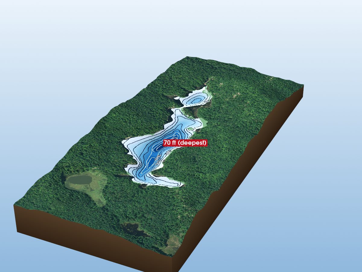 Depth map of Sawbill Lake