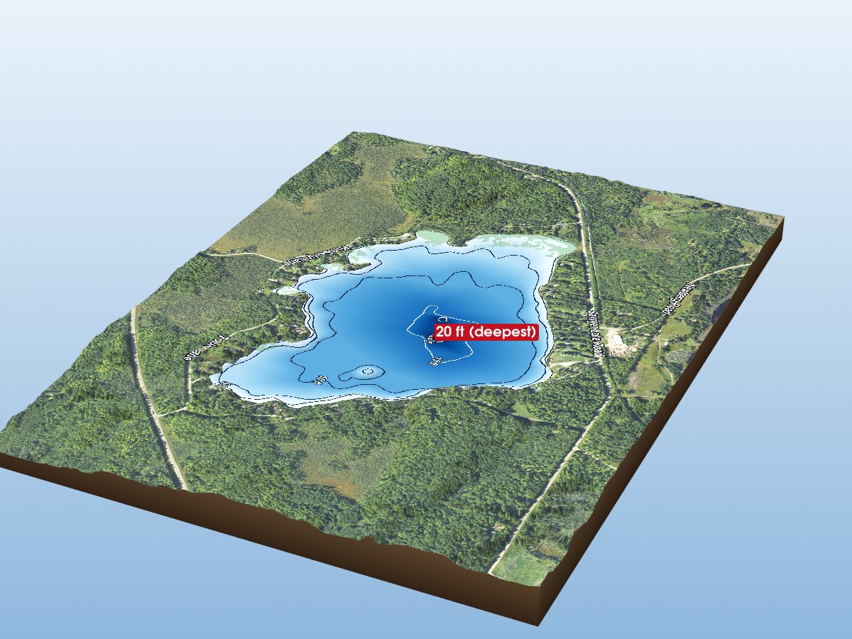 Depth map of Sawyer Lake
