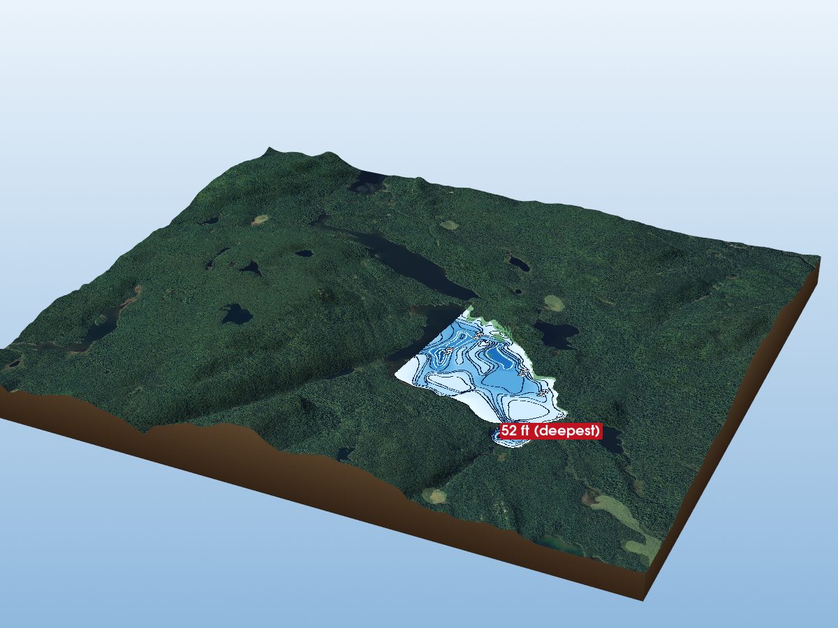 Depth map of Scarecrow Lake