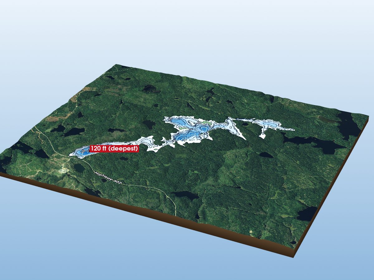 Depth map of Scattergood Lake