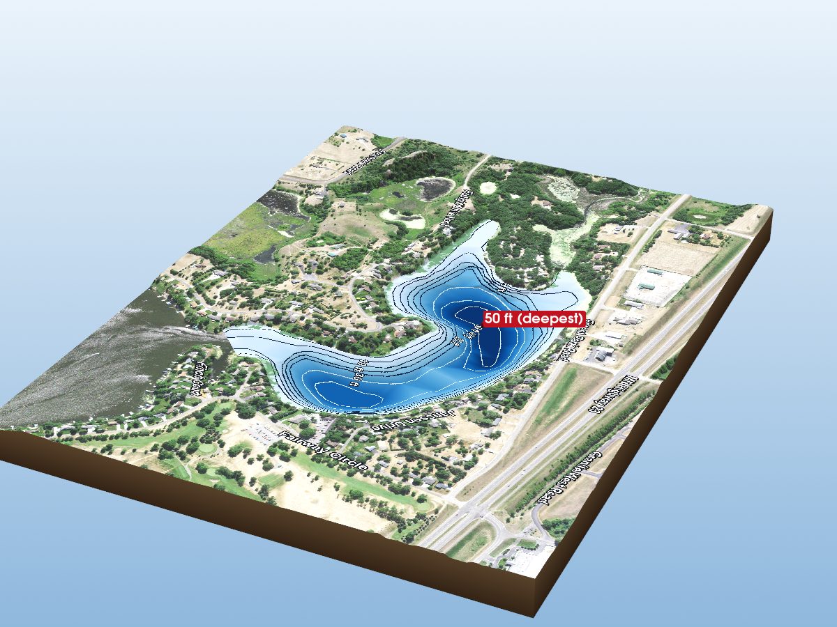Depth map of Schneider Lake