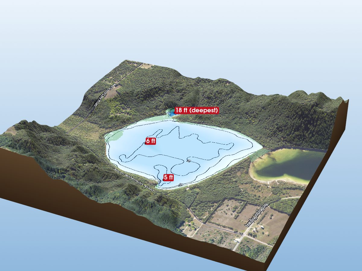 Depth map of School Lake
