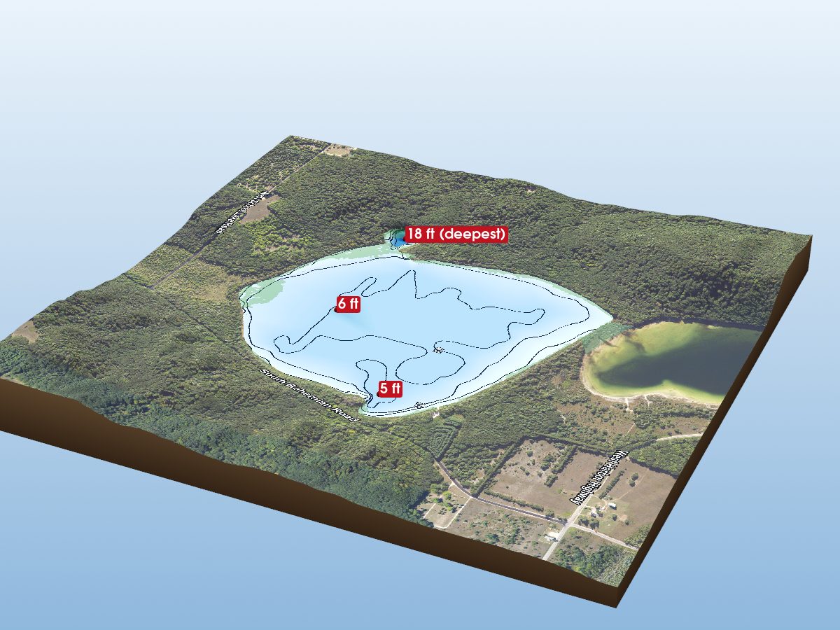 Depth map of School Lake