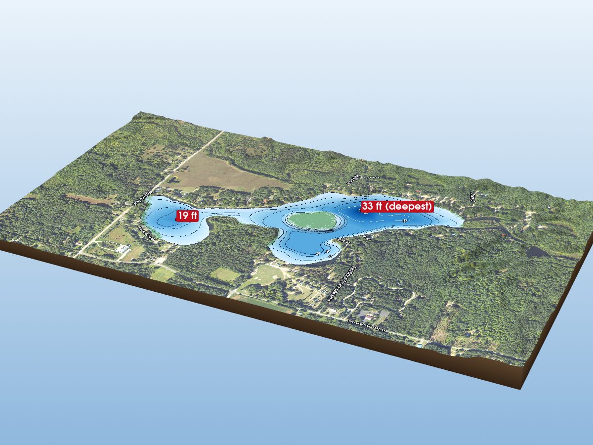 Depth map of School Section Lake