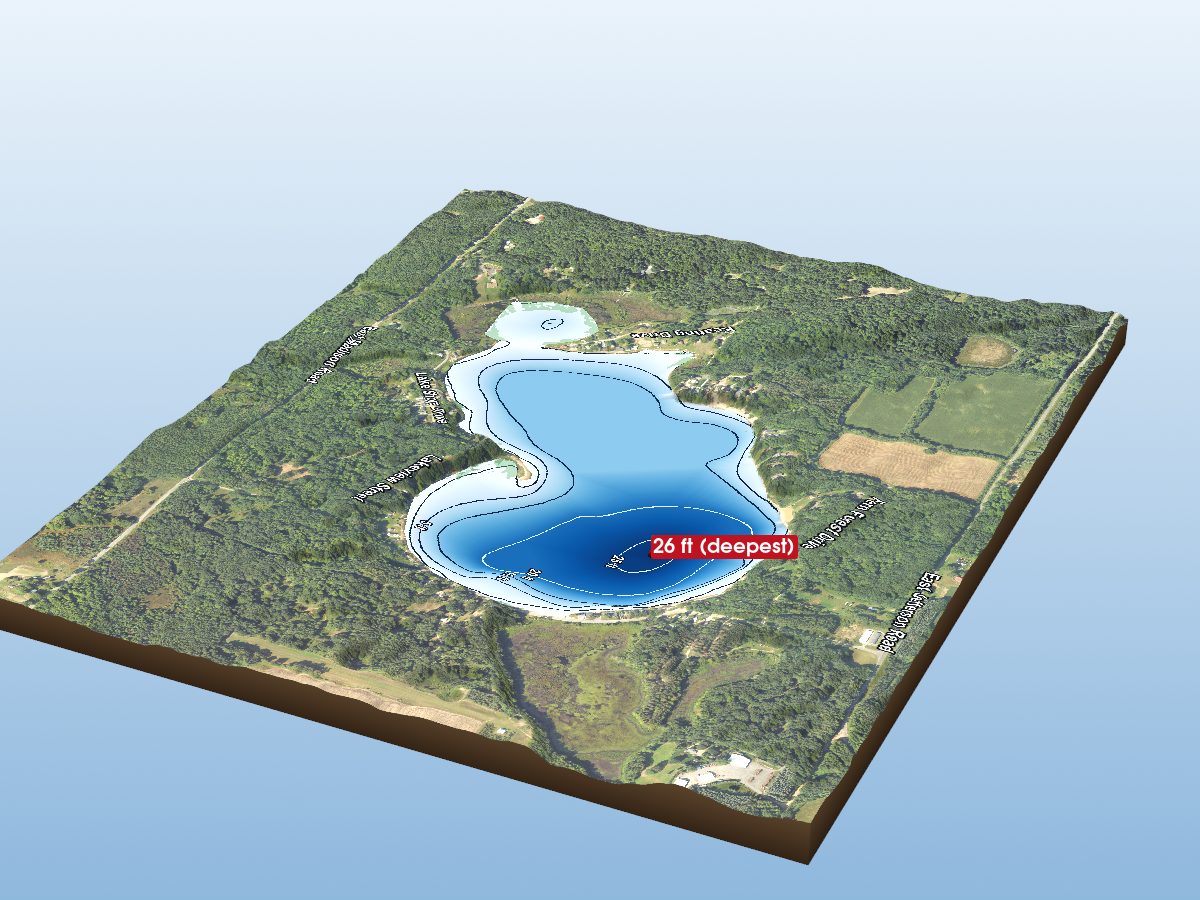 Depth map of School Section Lake