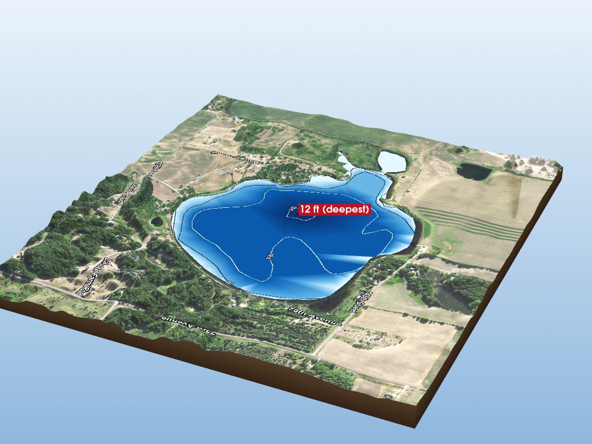 Depth map of School Section Lake