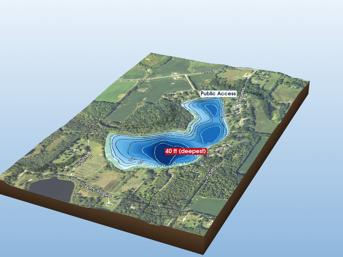 Depth map of School Section Lake