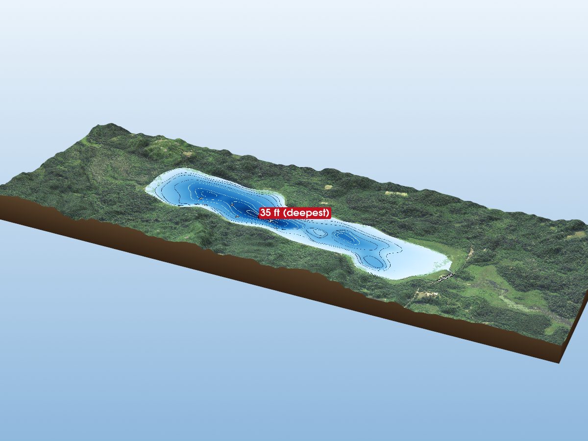 Depth map of Schoolcraft Lake
