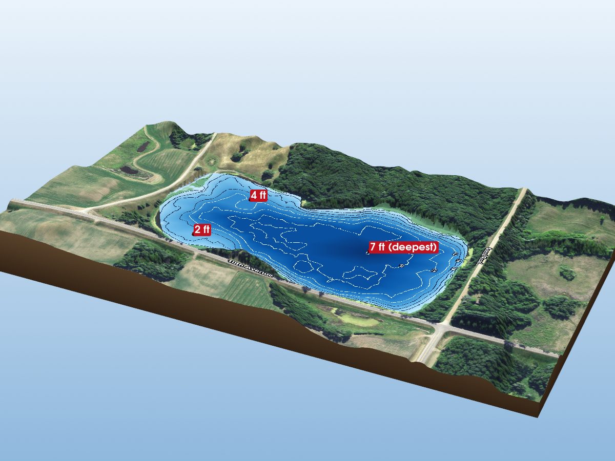 Depth map of Schreiers Lake