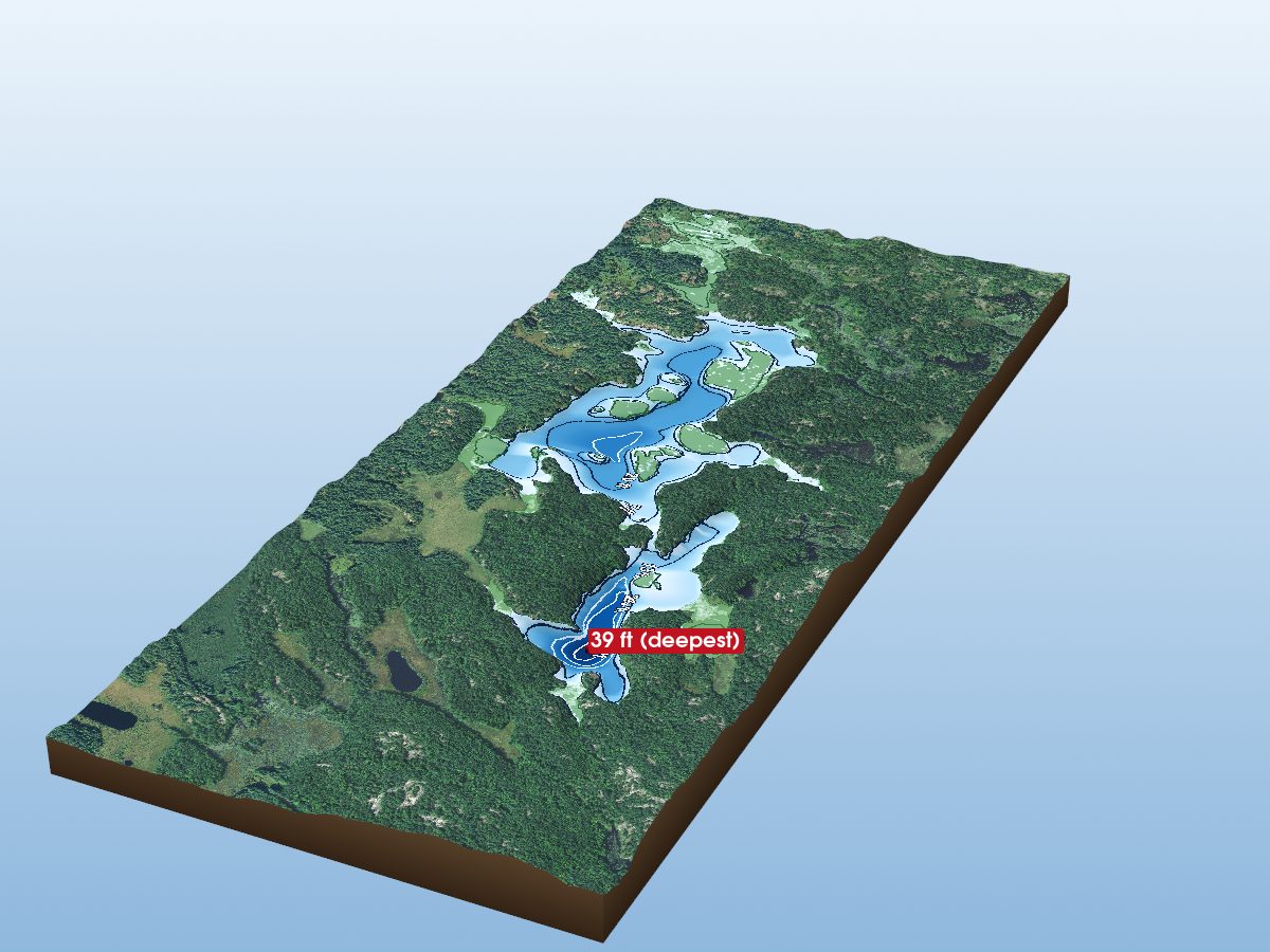 Depth map of Scrabble Lake