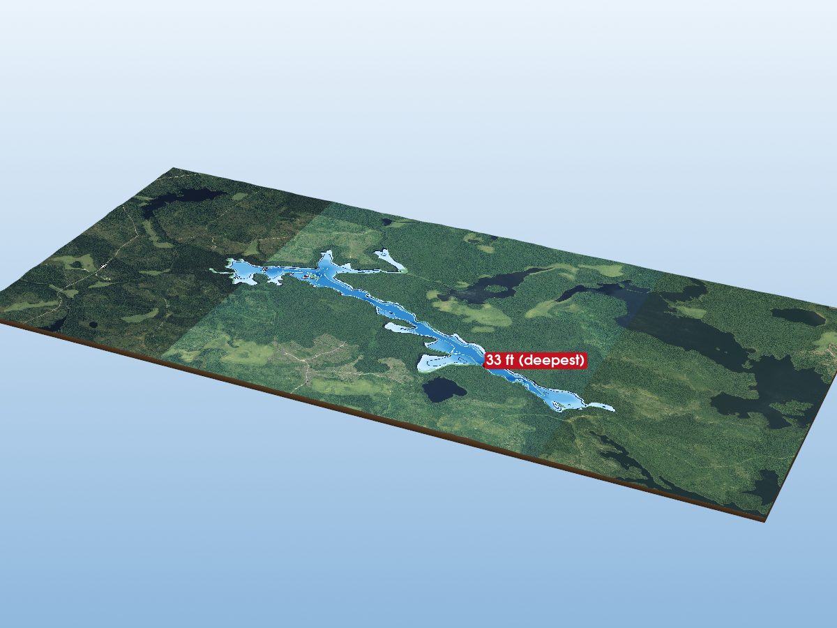 Depth map of Scraggy Lake