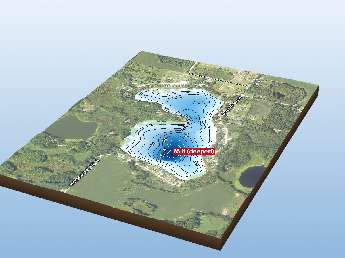 Depth map of Scram Lake
