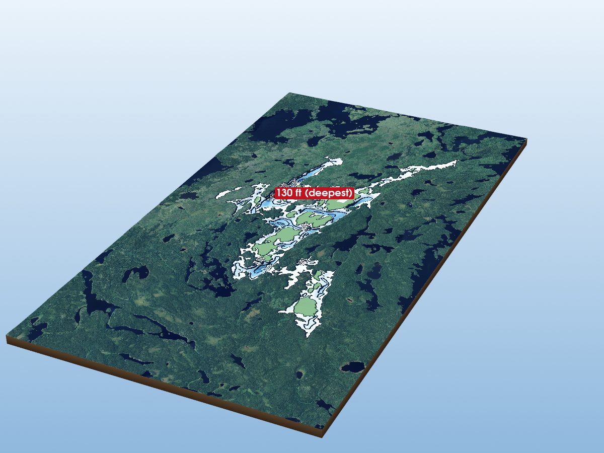 Depth map of Seagrave Lake