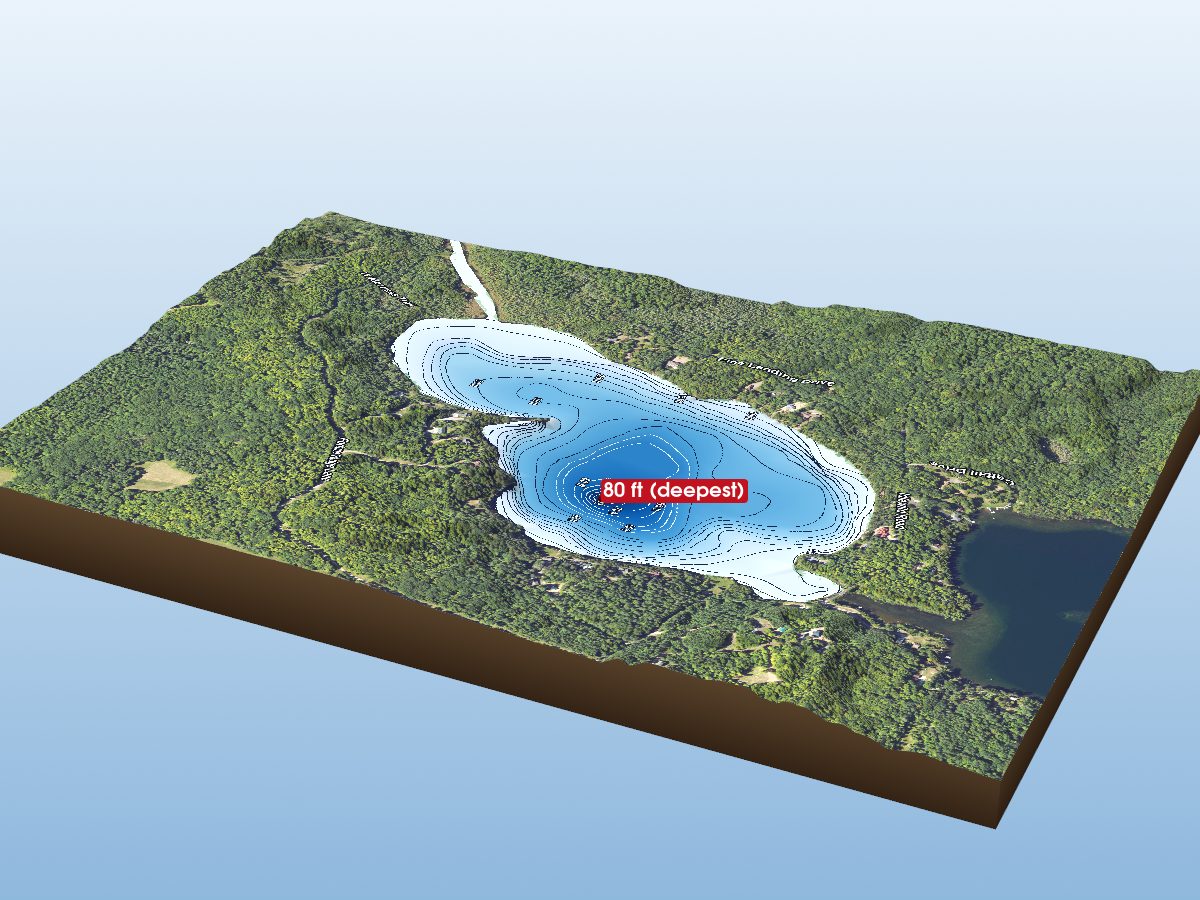 Depth map of Second Fortune Lake