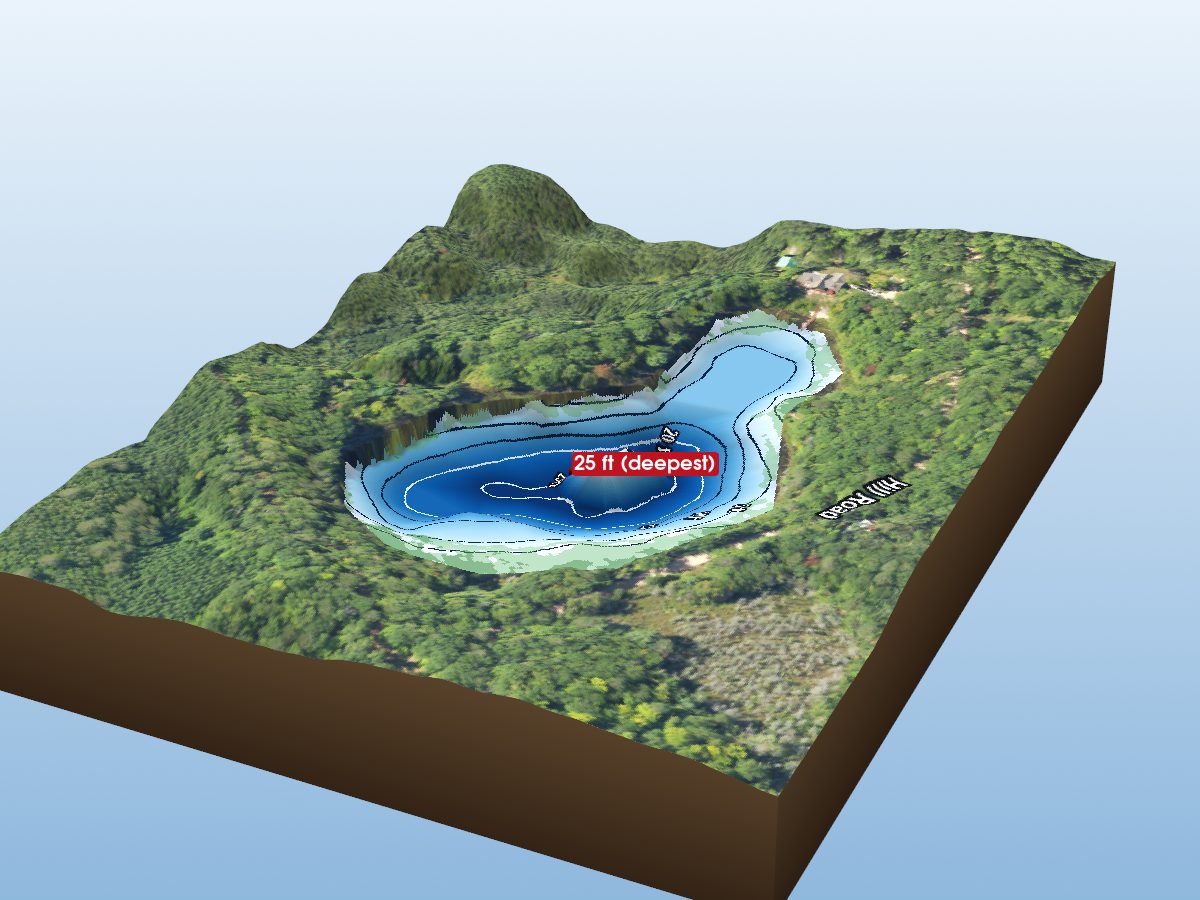 Depth map of Second Lake