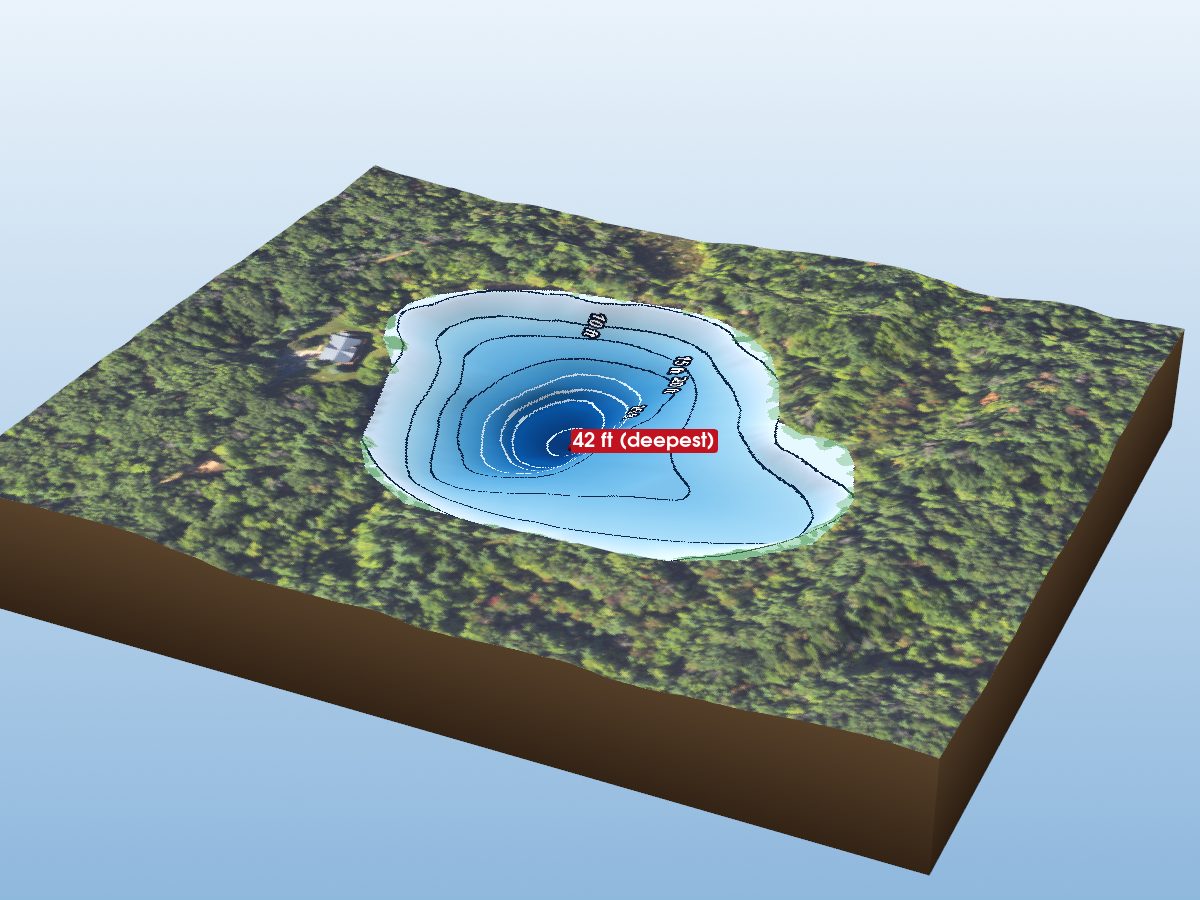 Depth map of Secord Lake