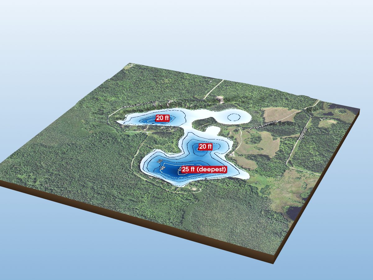 Depth map of Section Fourteen Lake