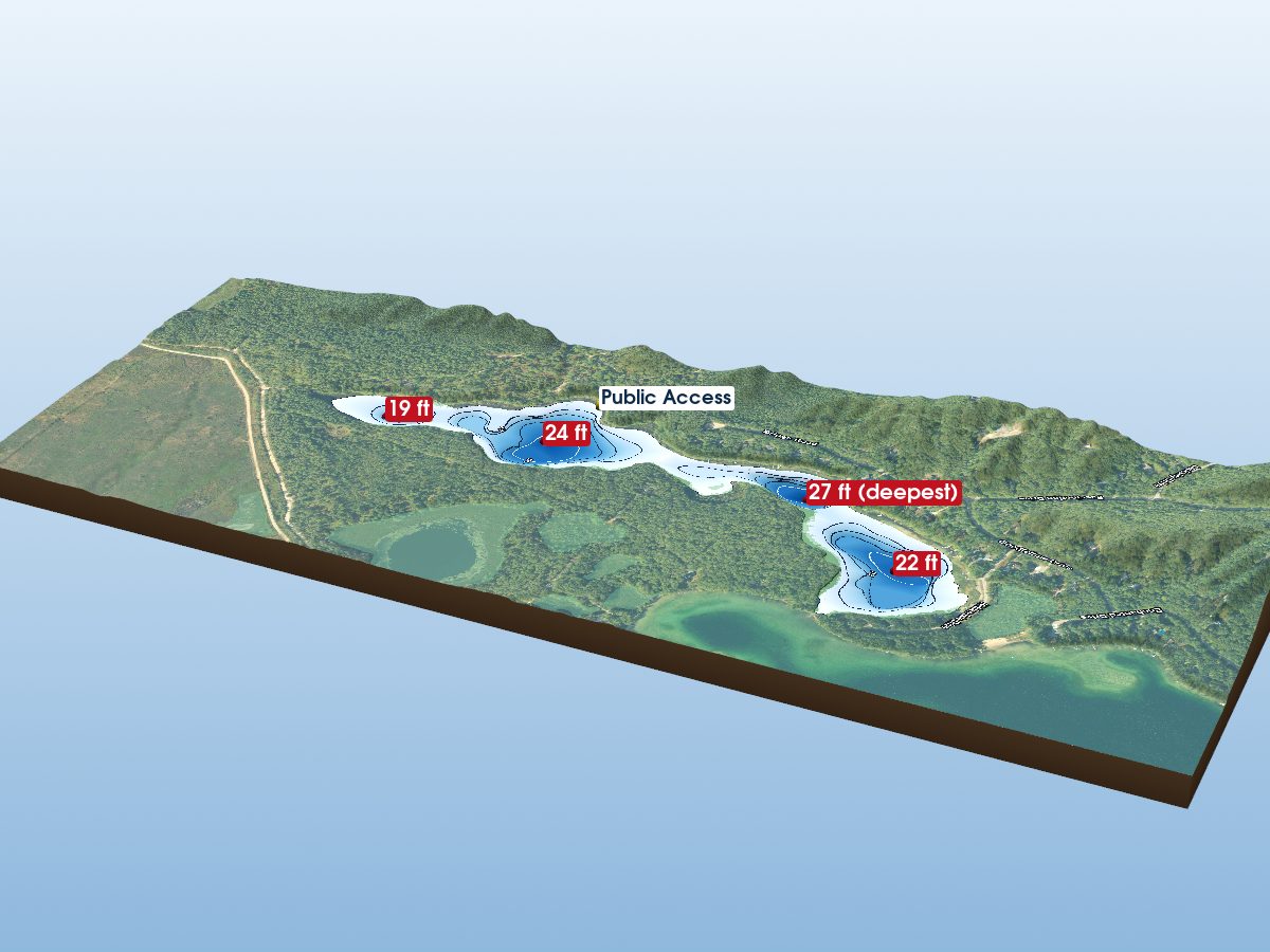 Depth map of Section One Lake