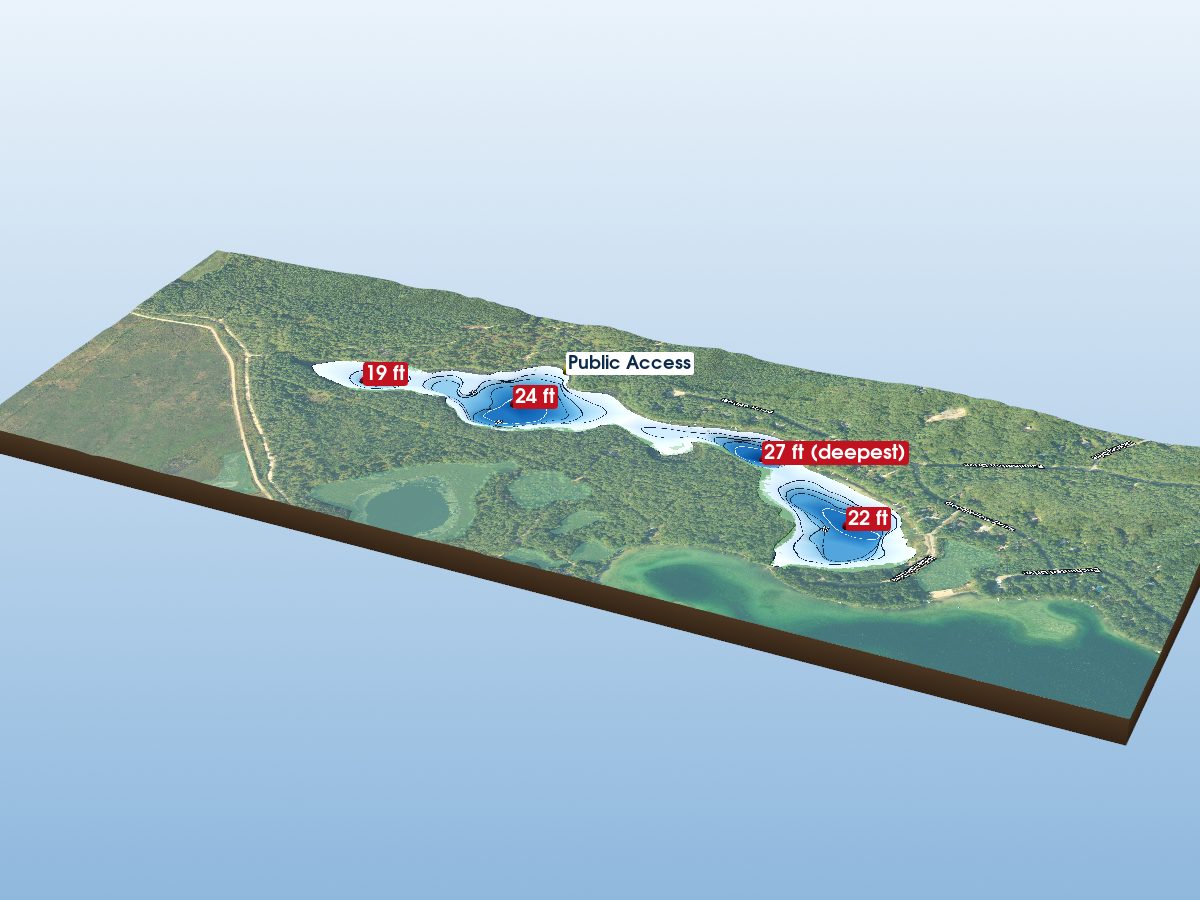 Depth map of Section One Lake