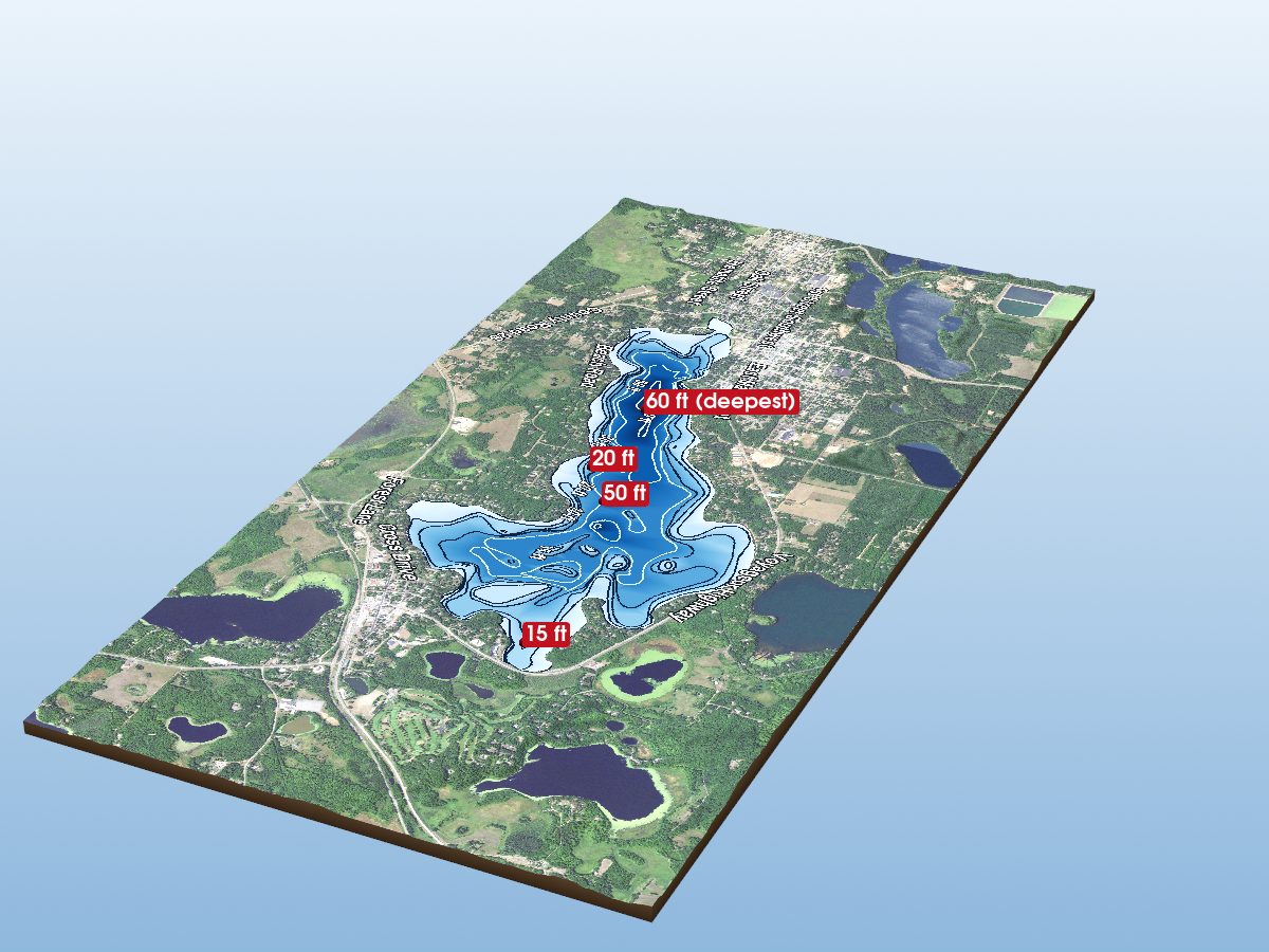 Depth map of Serpent Lake