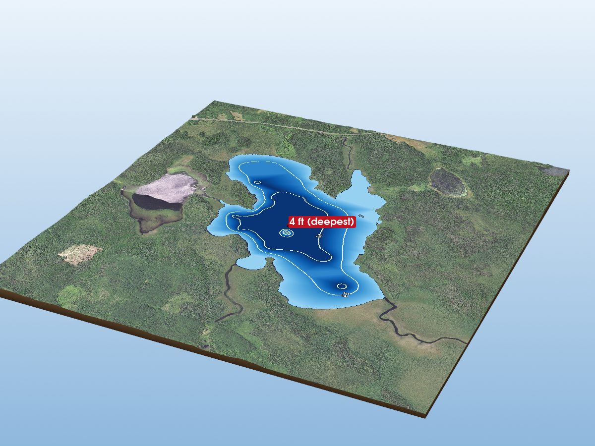 Depth map of Seven Beaver Lake