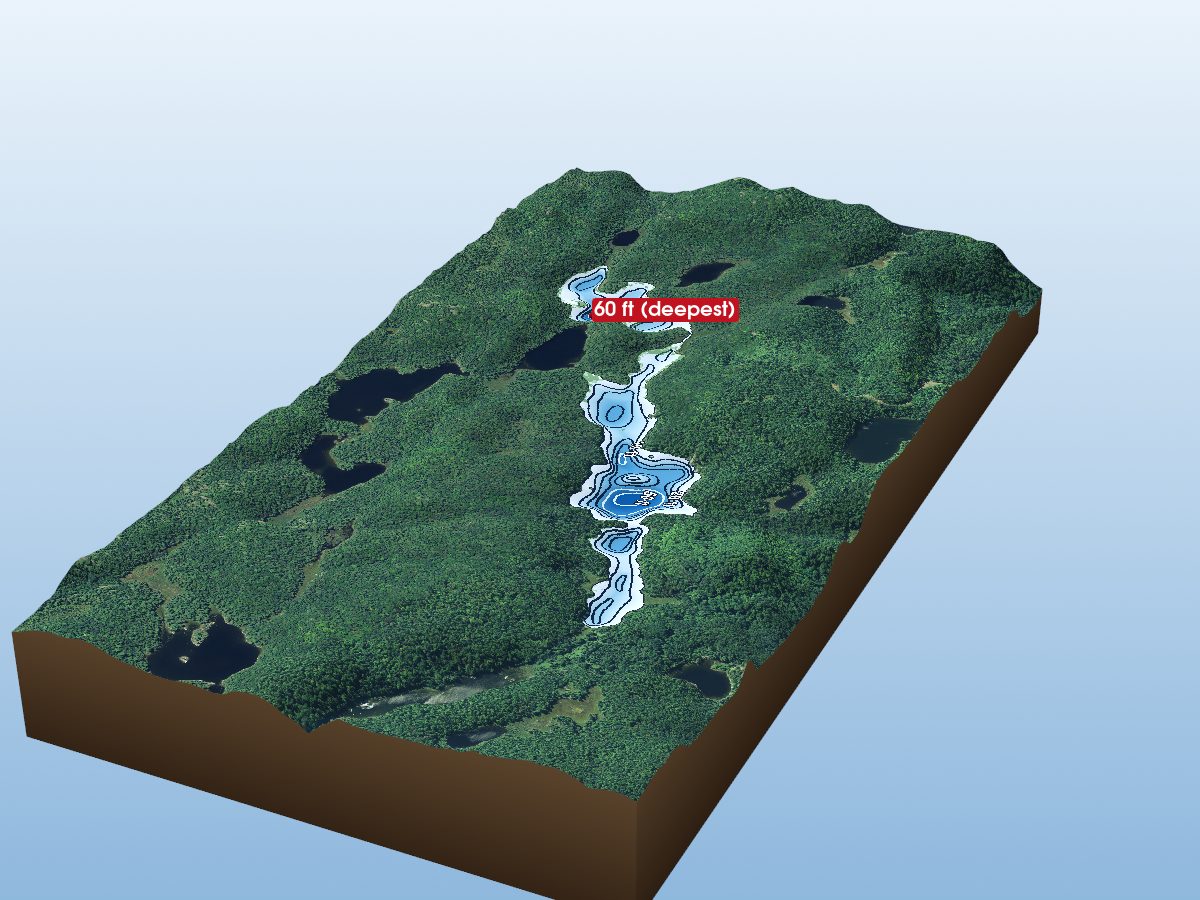 Depth map of Seven Camp Lake