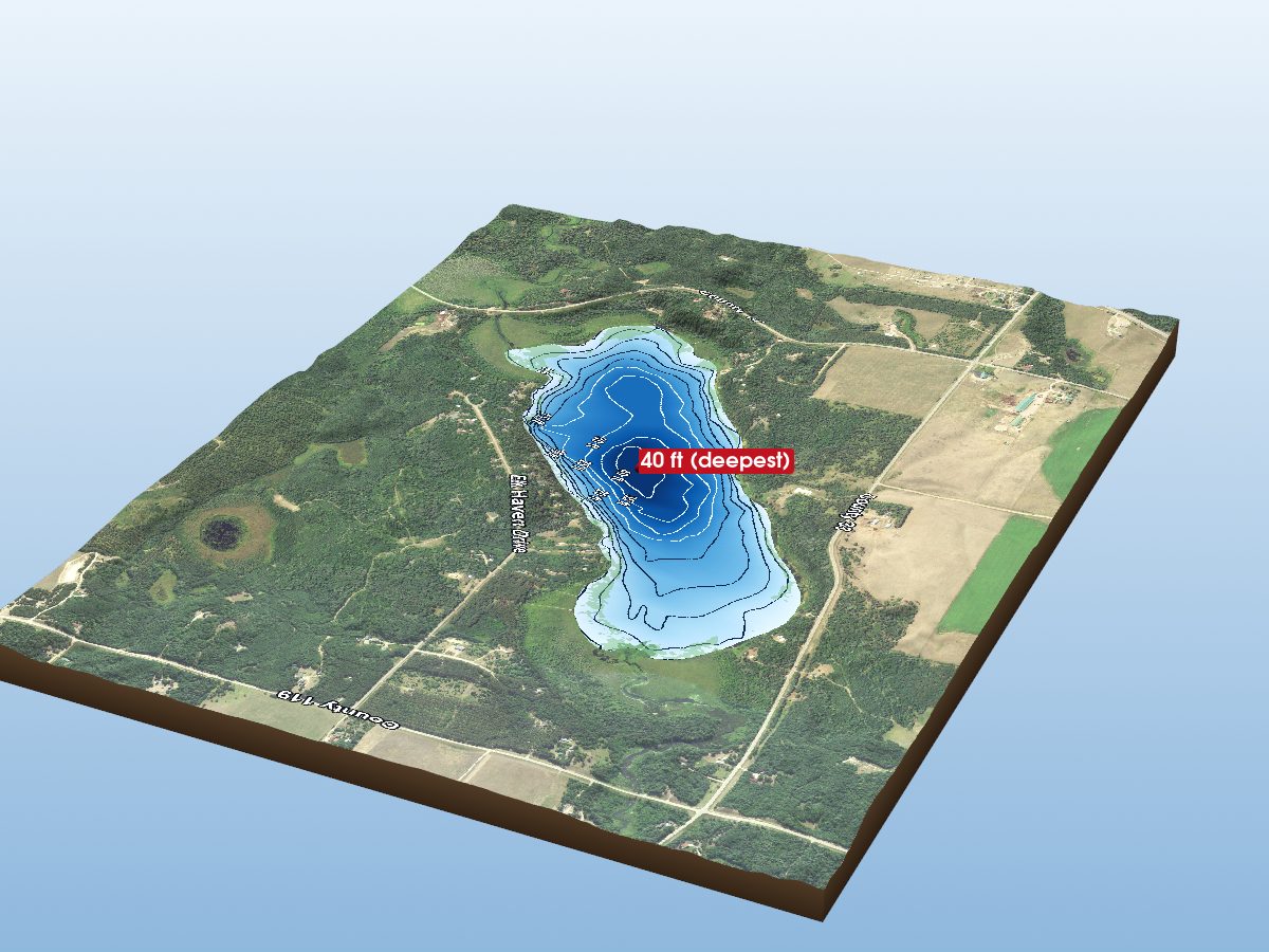 Depth map of Seventh Crow Wing Lake