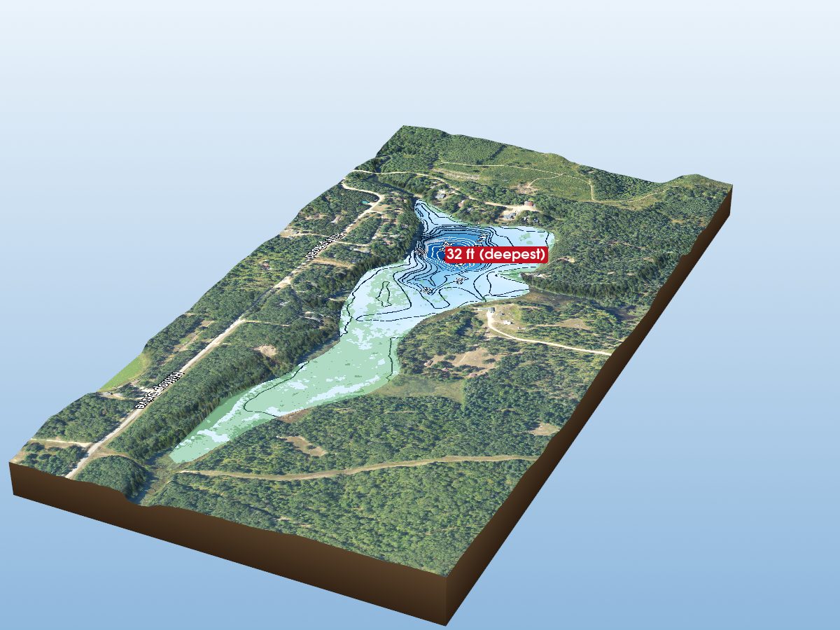 Depth map of Seventh Spectacle Lake