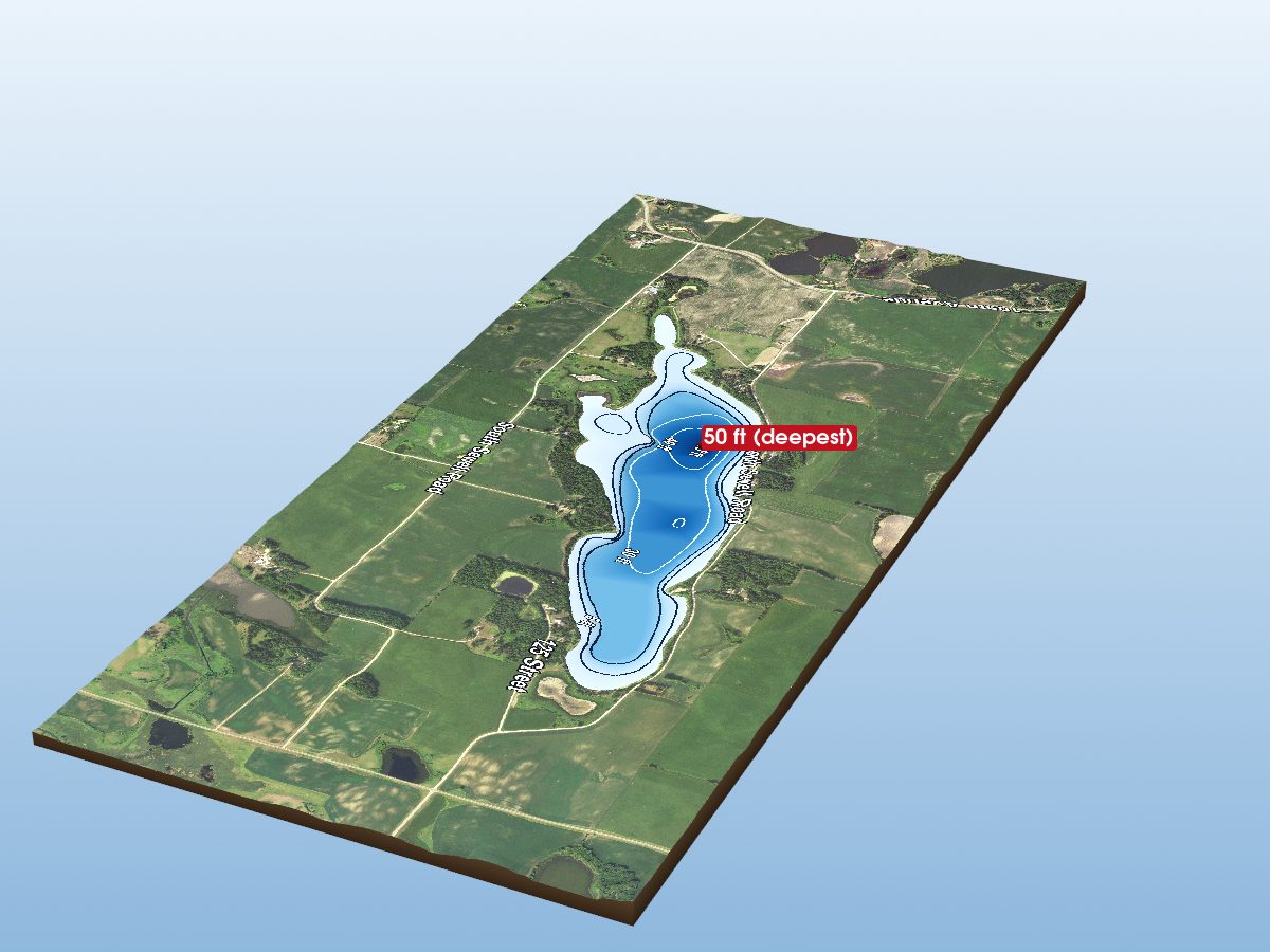 Depth map of Sewell Lake