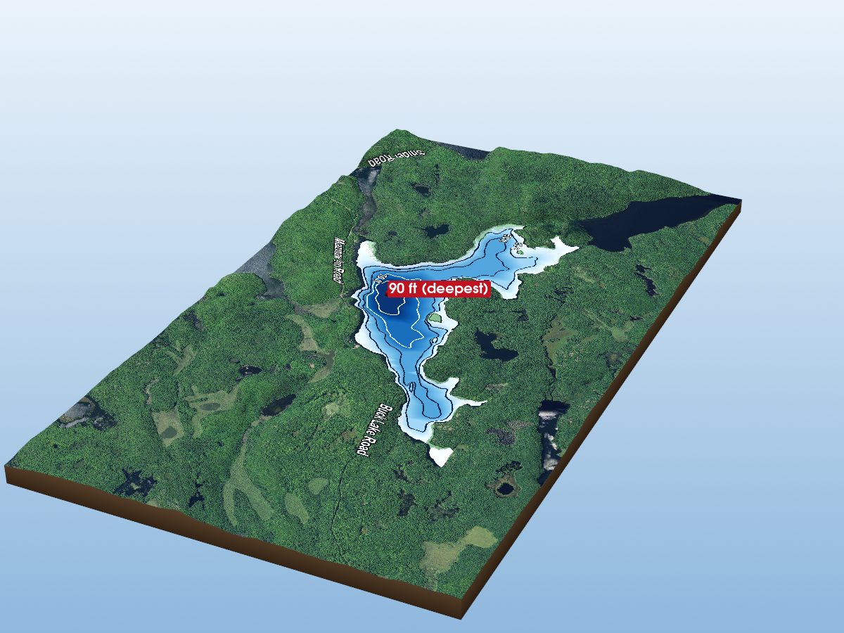 Depth map of Shabomeka Lake