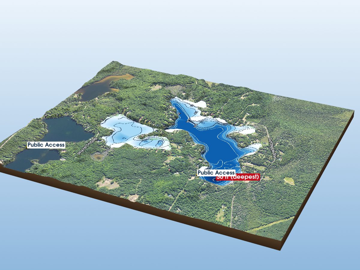 Depth map of Shag Lake