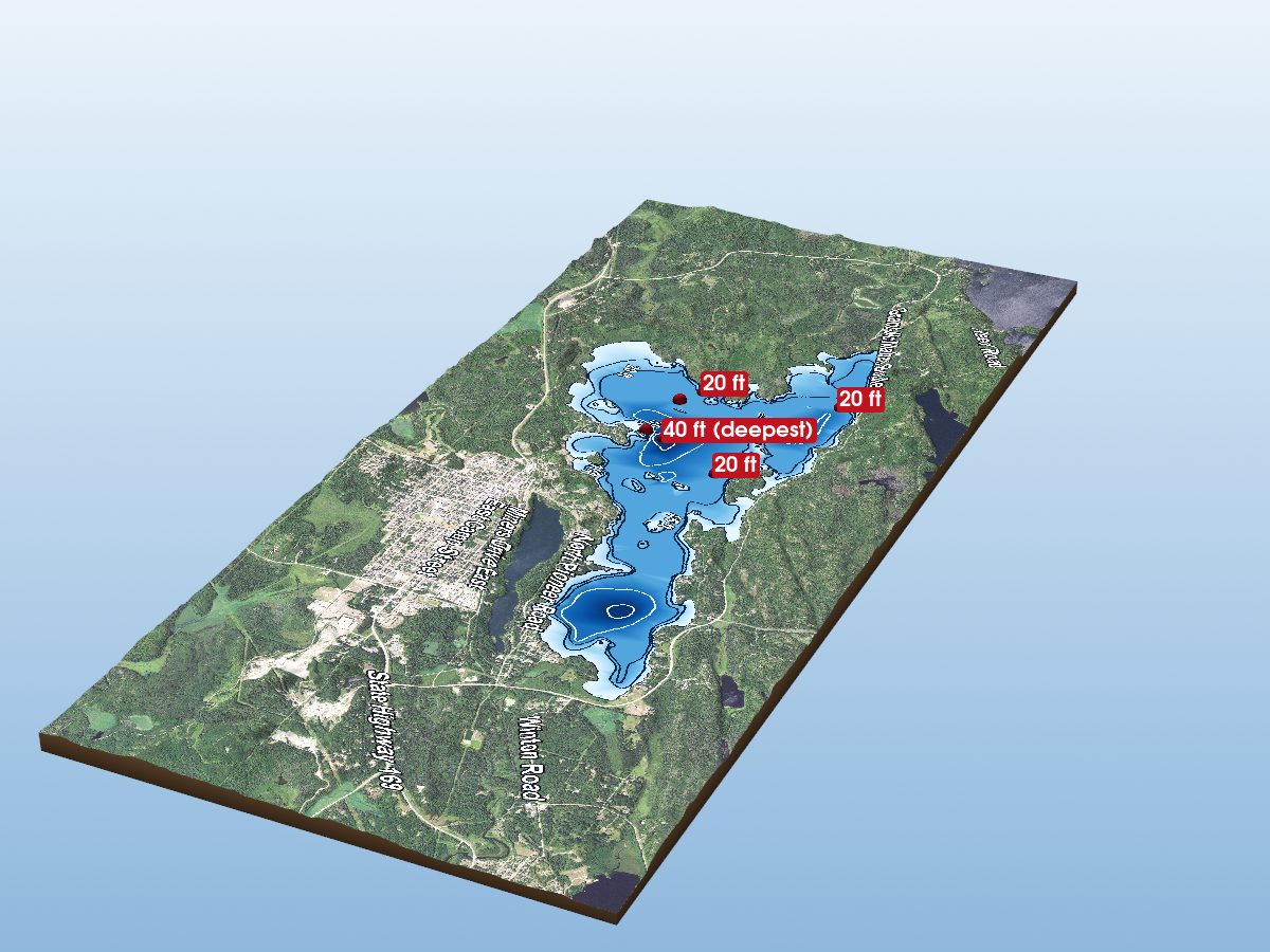 Depth map of Shagawa Lake