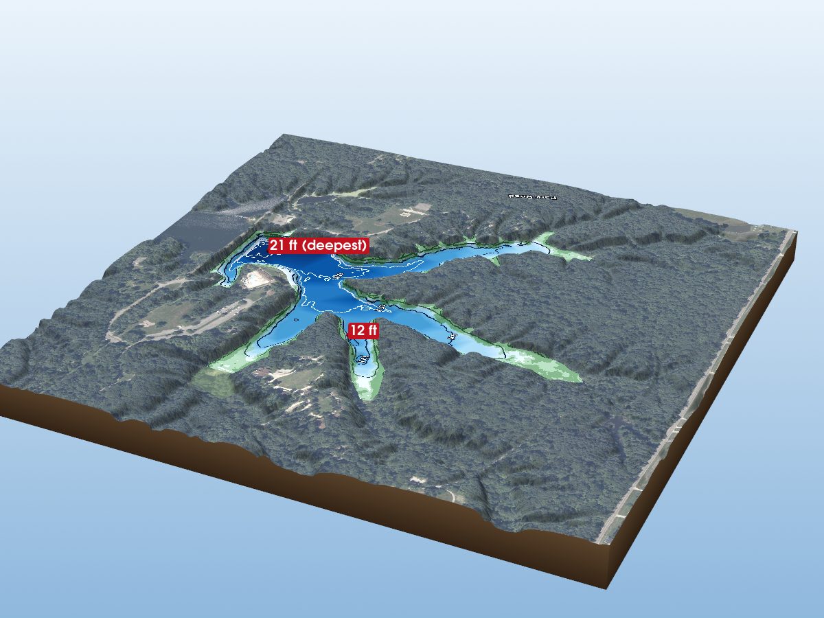 Depth map of Shakamak Lake