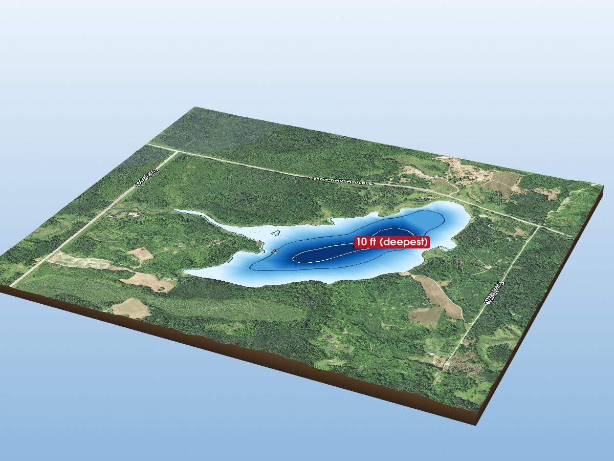 Depth map of Shallow Pond Lake