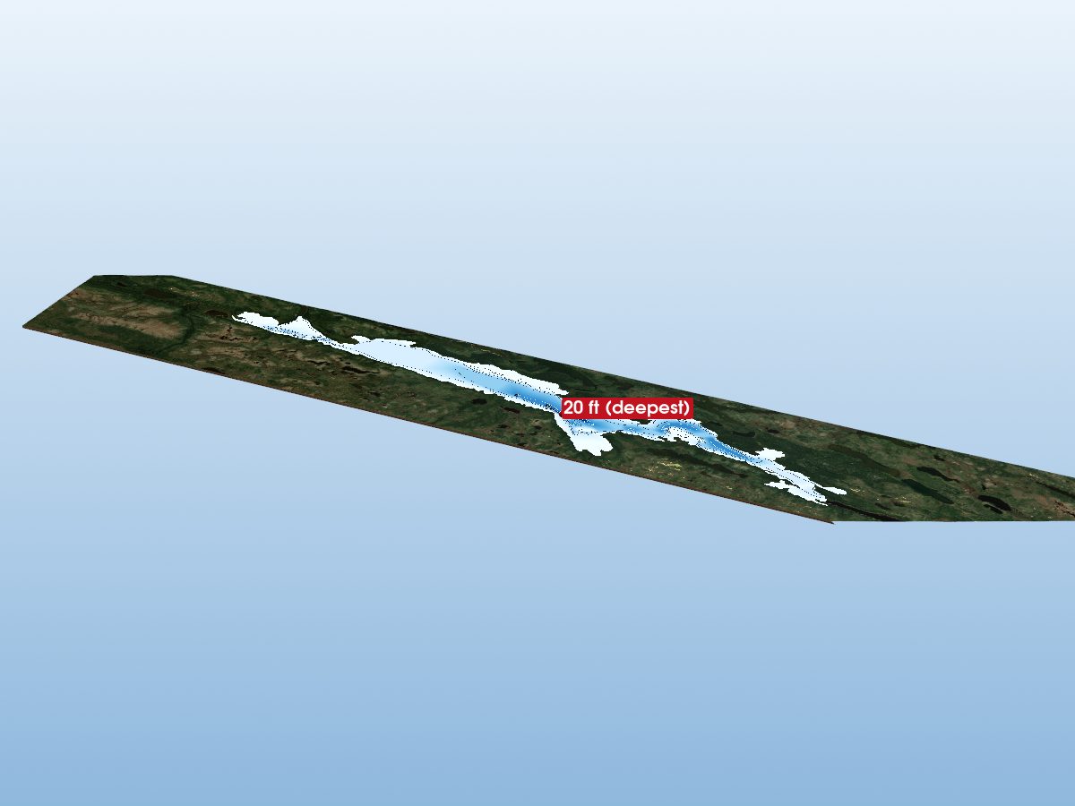Depth map of Shamattawa Lake