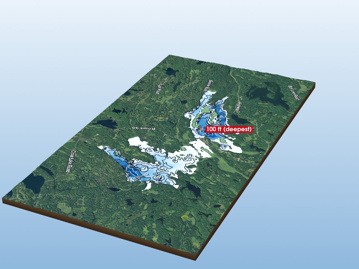 Depth map of Sharbot Lake