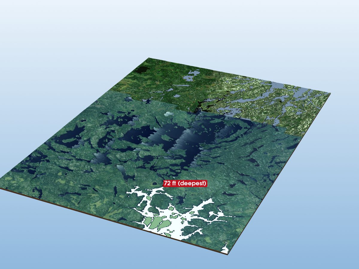 Depth map of Sharpstone Lake