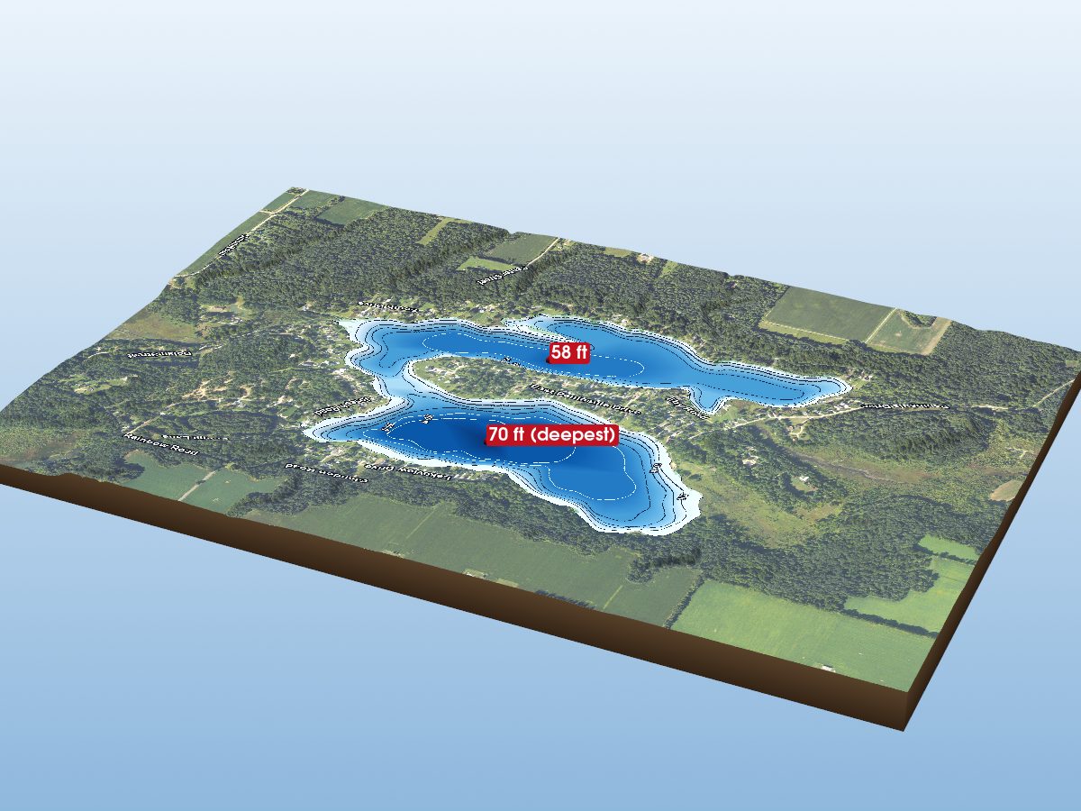 Depth map of Shavehead Lake