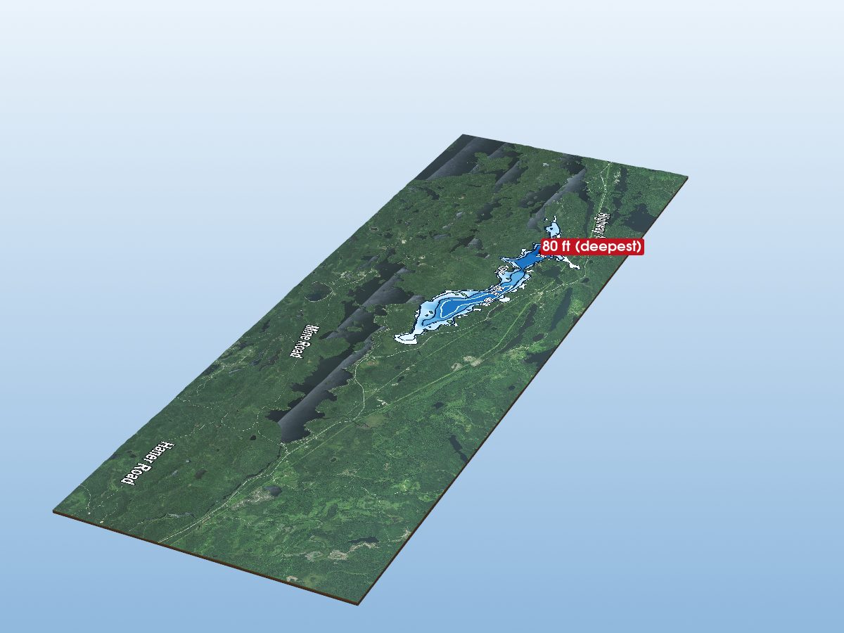 Depth map of Shebandowan Lakes
